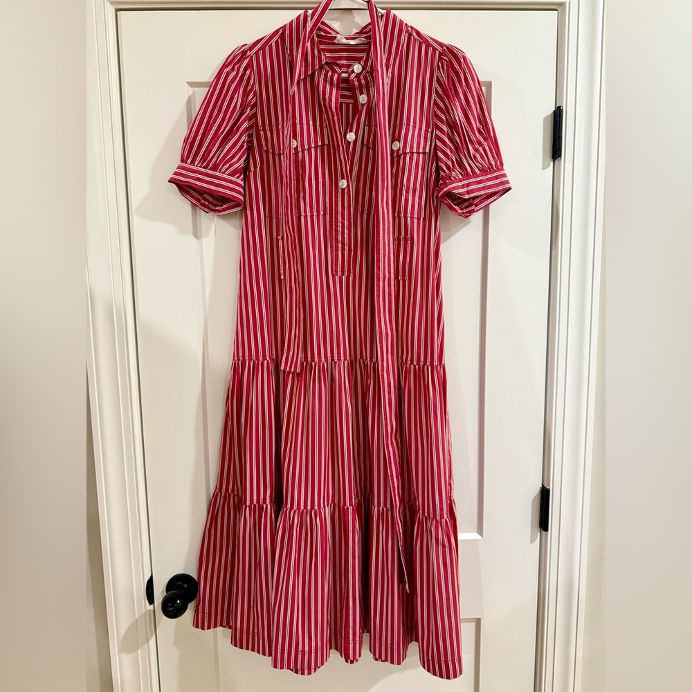 Red and White Striped Dress